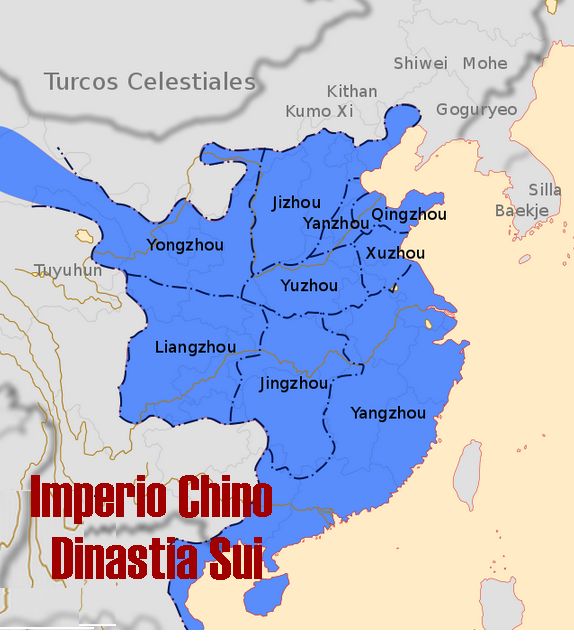 El imperio de la dinastía Sui de China