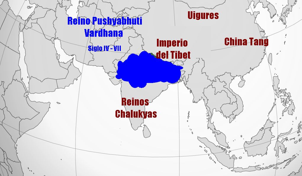El reino de Pushyabhuti o Vardhana